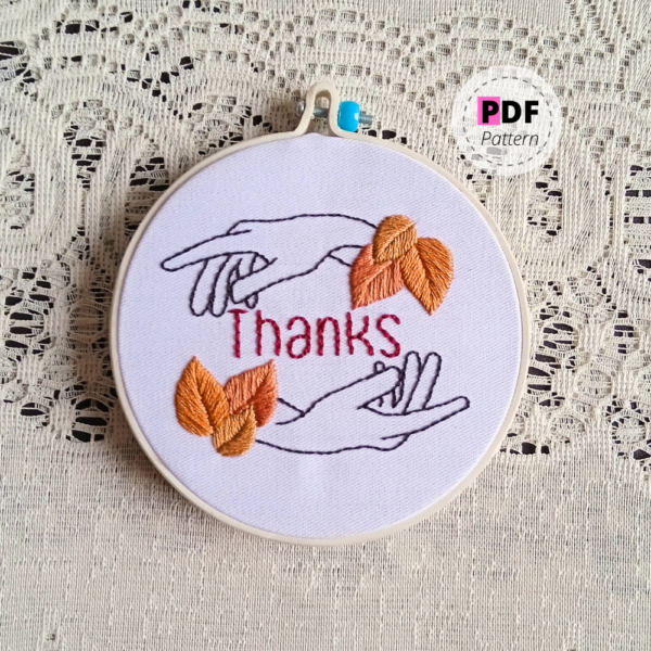 *FREE* PDF Embroidery Pattern "THANKS"