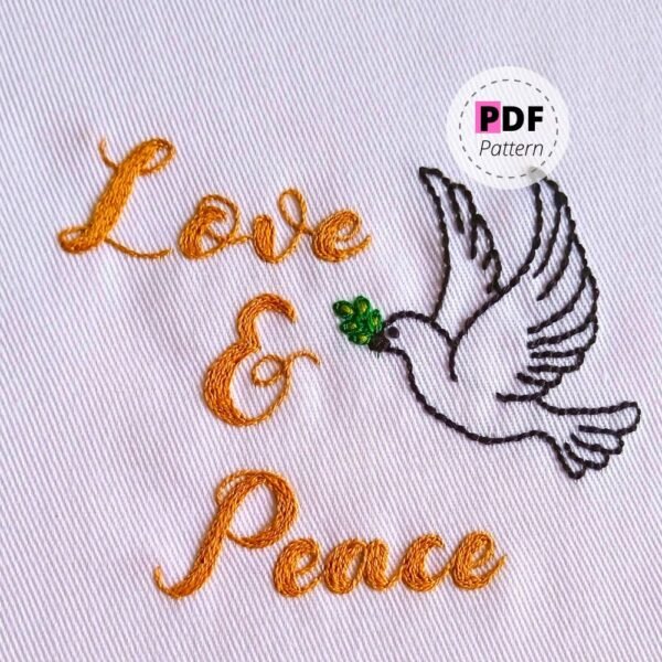 *FREE* PDF Embroidery Pattern «LOVE & PEACE»