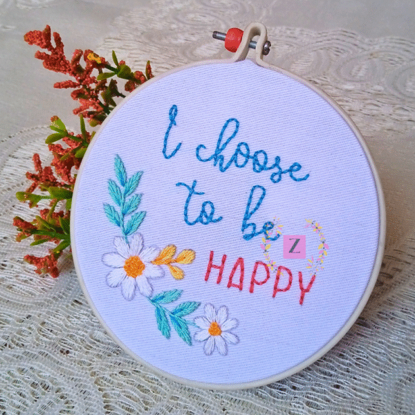 "I Choose to Be Happy" – Embroidery Pattern for Inspired Living - Image 2