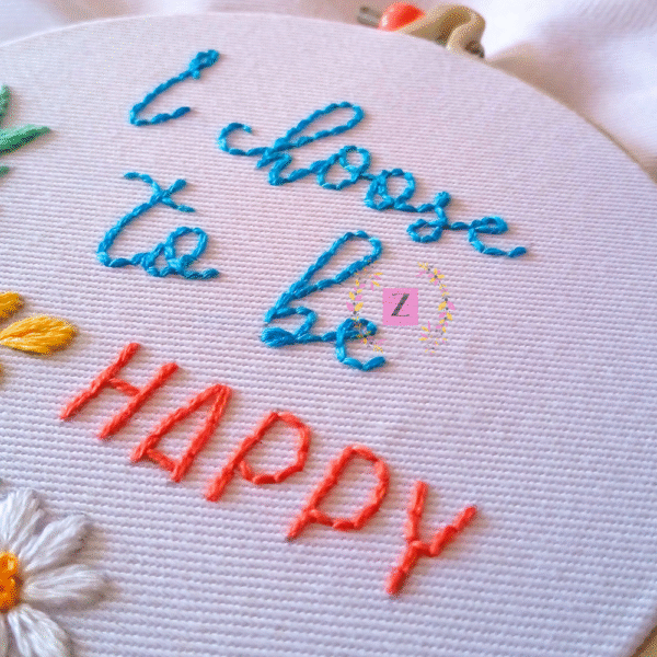 "I Choose to Be Happy" – Embroidery Pattern for Inspired Living - Image 3